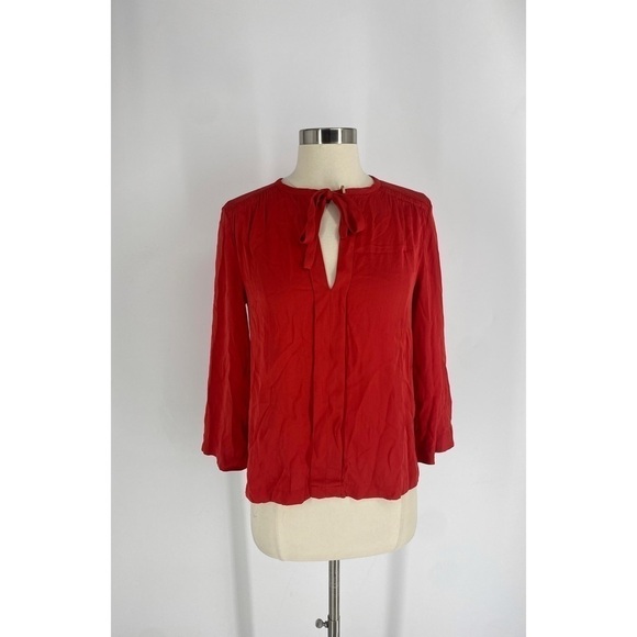 Diane Von Furstenberg Tie Up Long Sleeve Blouse - Picture 1 of 13